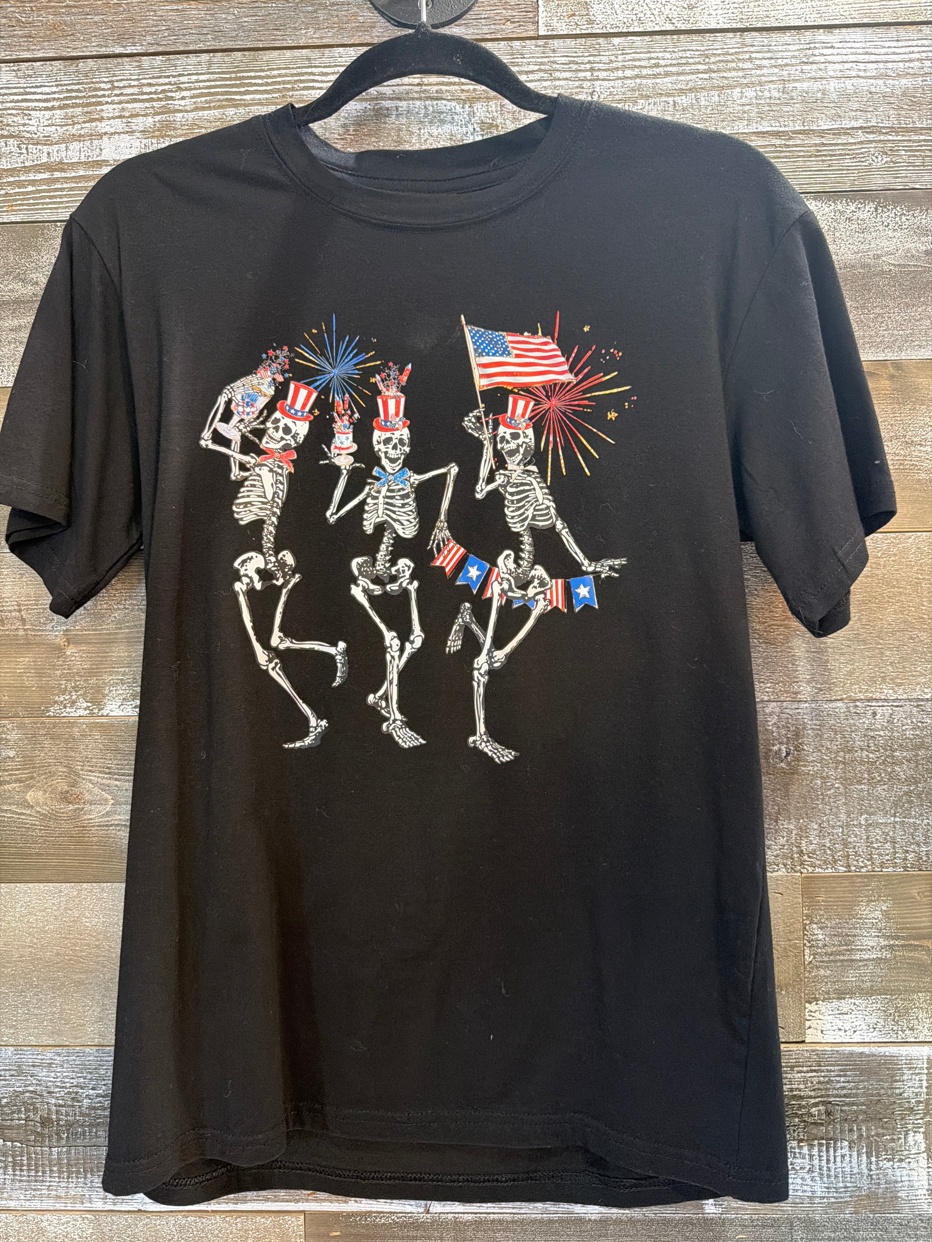 Red White Blue Skeleton Tee