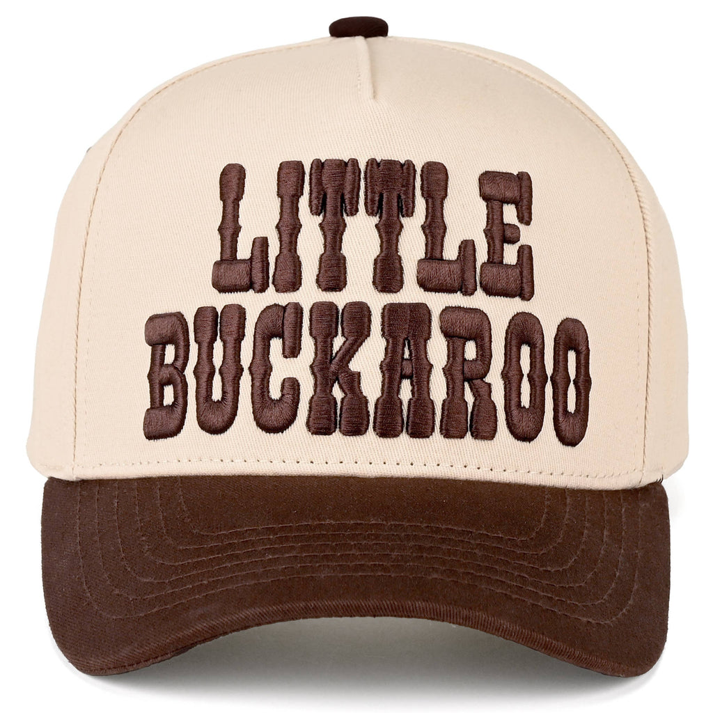 C.C LITTLE BUCKAROO Embroidered KIDS Snapback Cap: Brown Youth