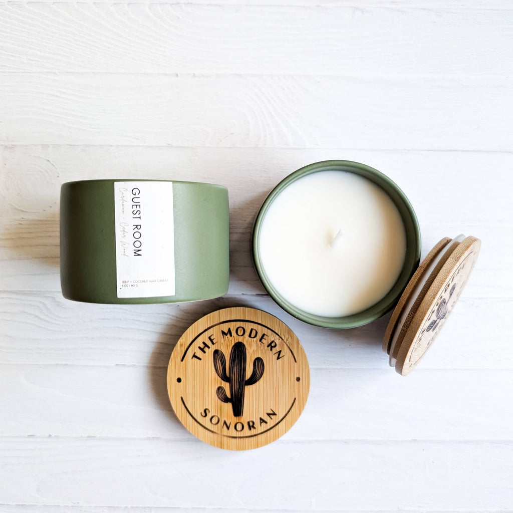 Modern Farmhouse Candle, Guest Room Hemp Wax, 5 oz.: Black