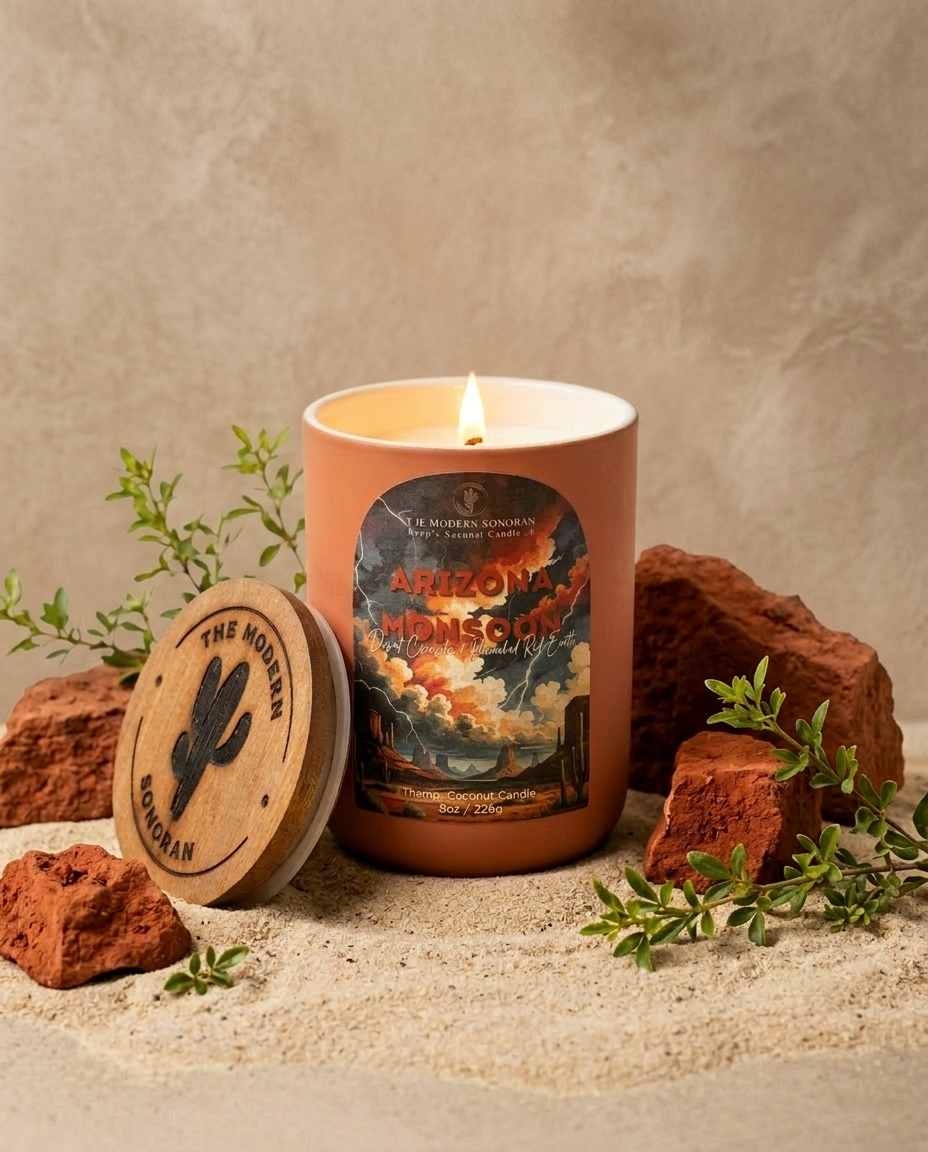 Arizona Monsoon Candle: Desert Creosote + Rain + Red Earth