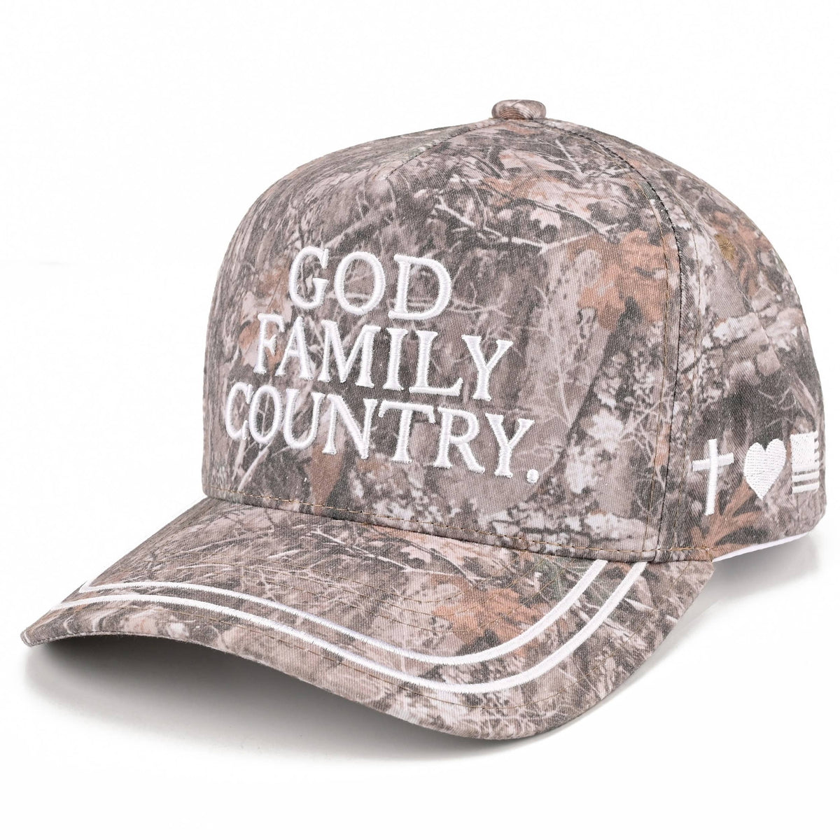 C.C GOD FAMILY COUNTRY Letter Two Tone Trucker Hat: DKM