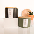 Calm & Grounded: Patchouli Honey Bohemian Hemp Candle, 5 oz.: Sage