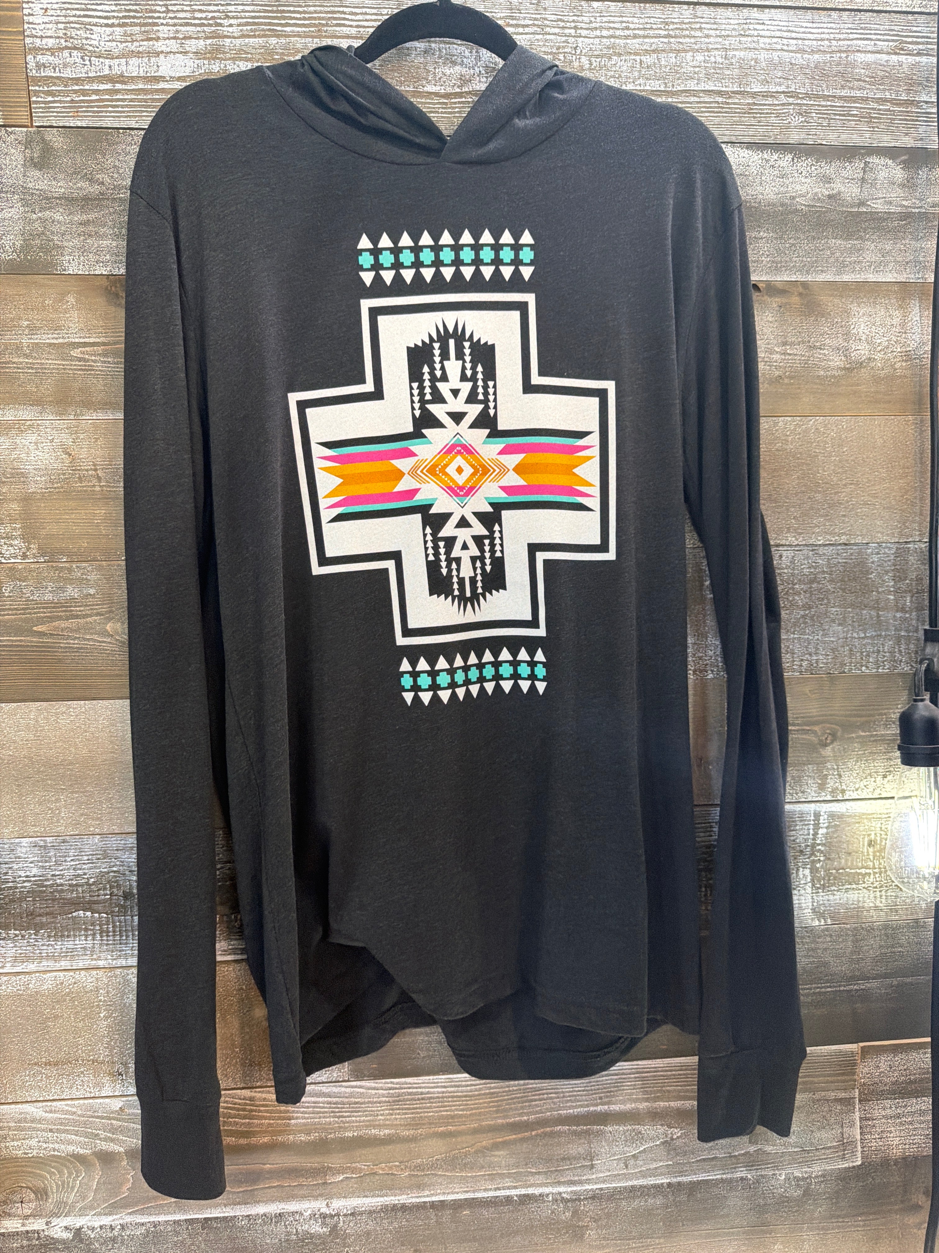 Aztec Hooded Long Sleeve