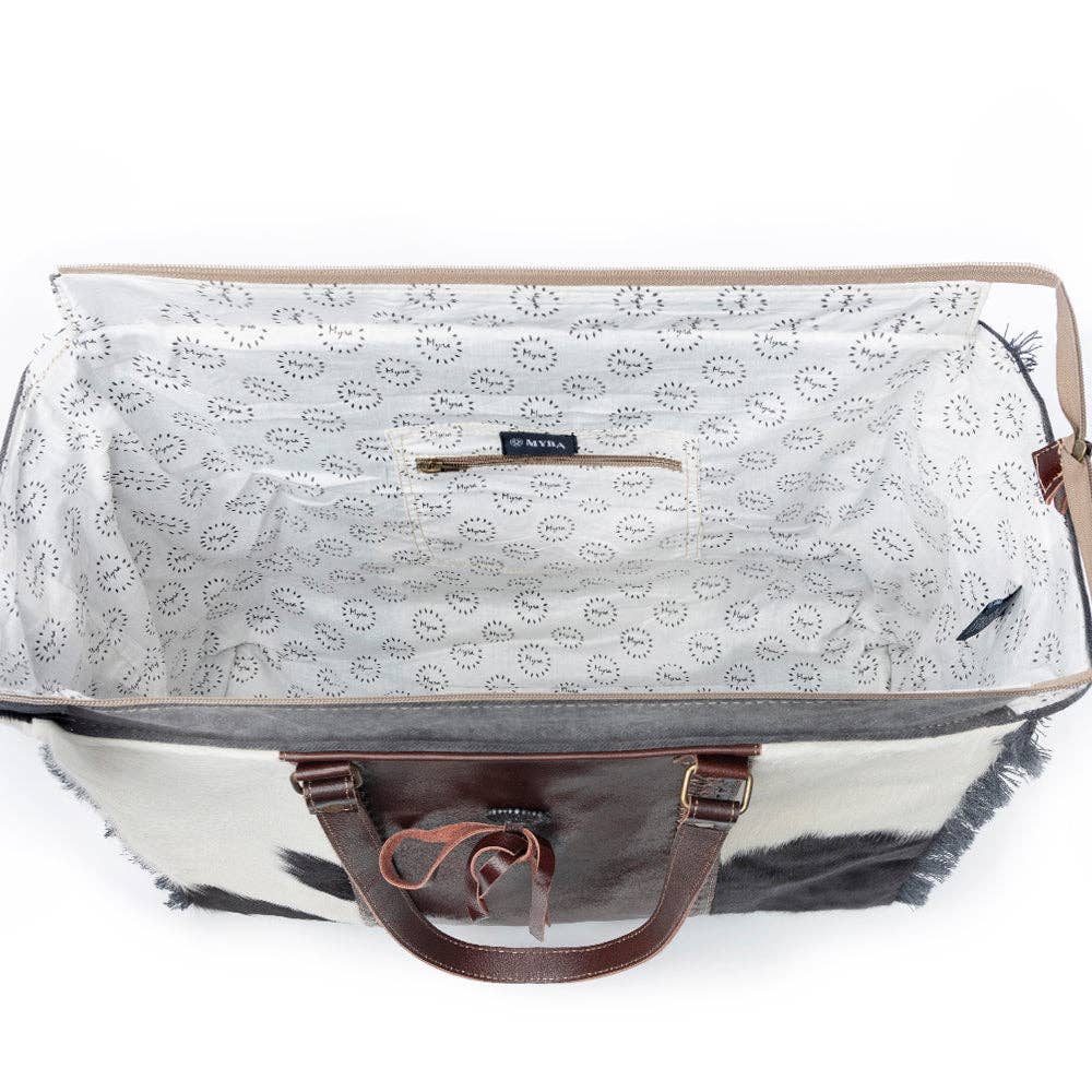 Rosalinda Cross Stitched Weekender Bag: Smoky Charcoal