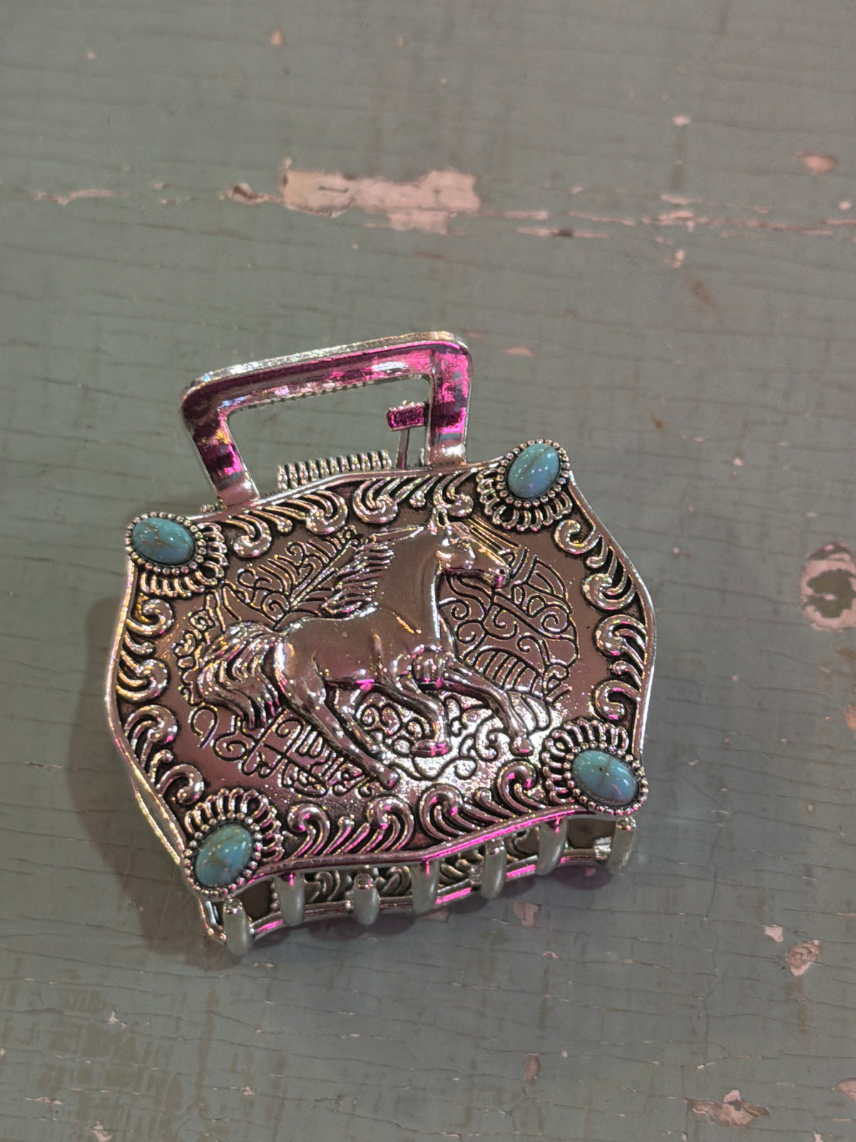 Horse turquoise Claw clip