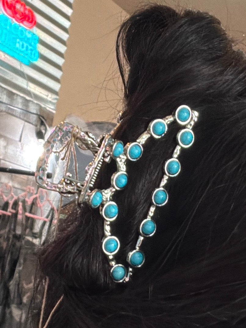 Turquoise claw clip