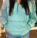 Canton Mineral Wash Kangaroo Half Zip Hoodie