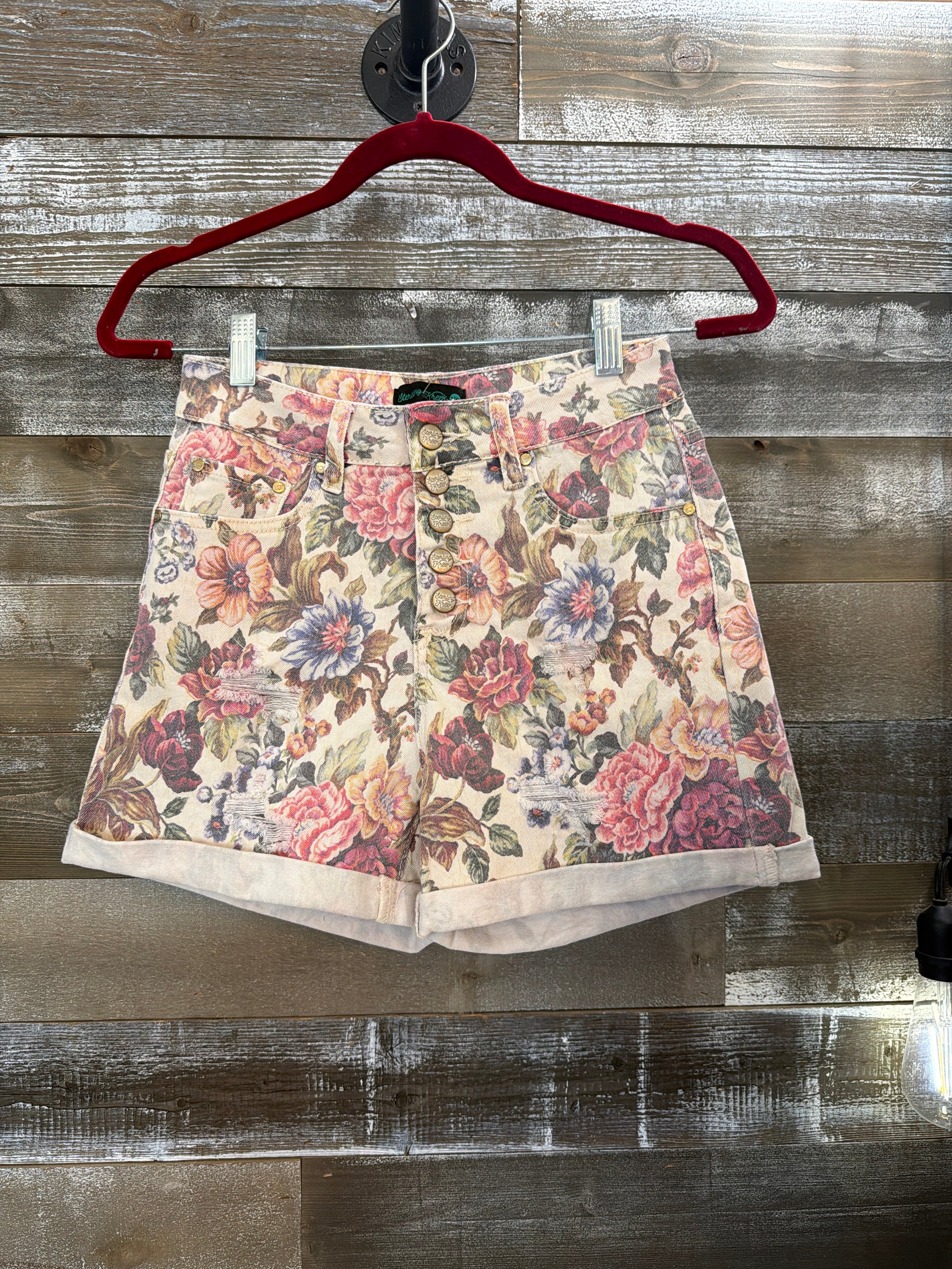 Sterling Kreek Floral Denim Shorts