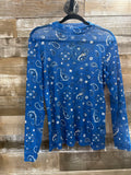Blue Bandana Mesh Top