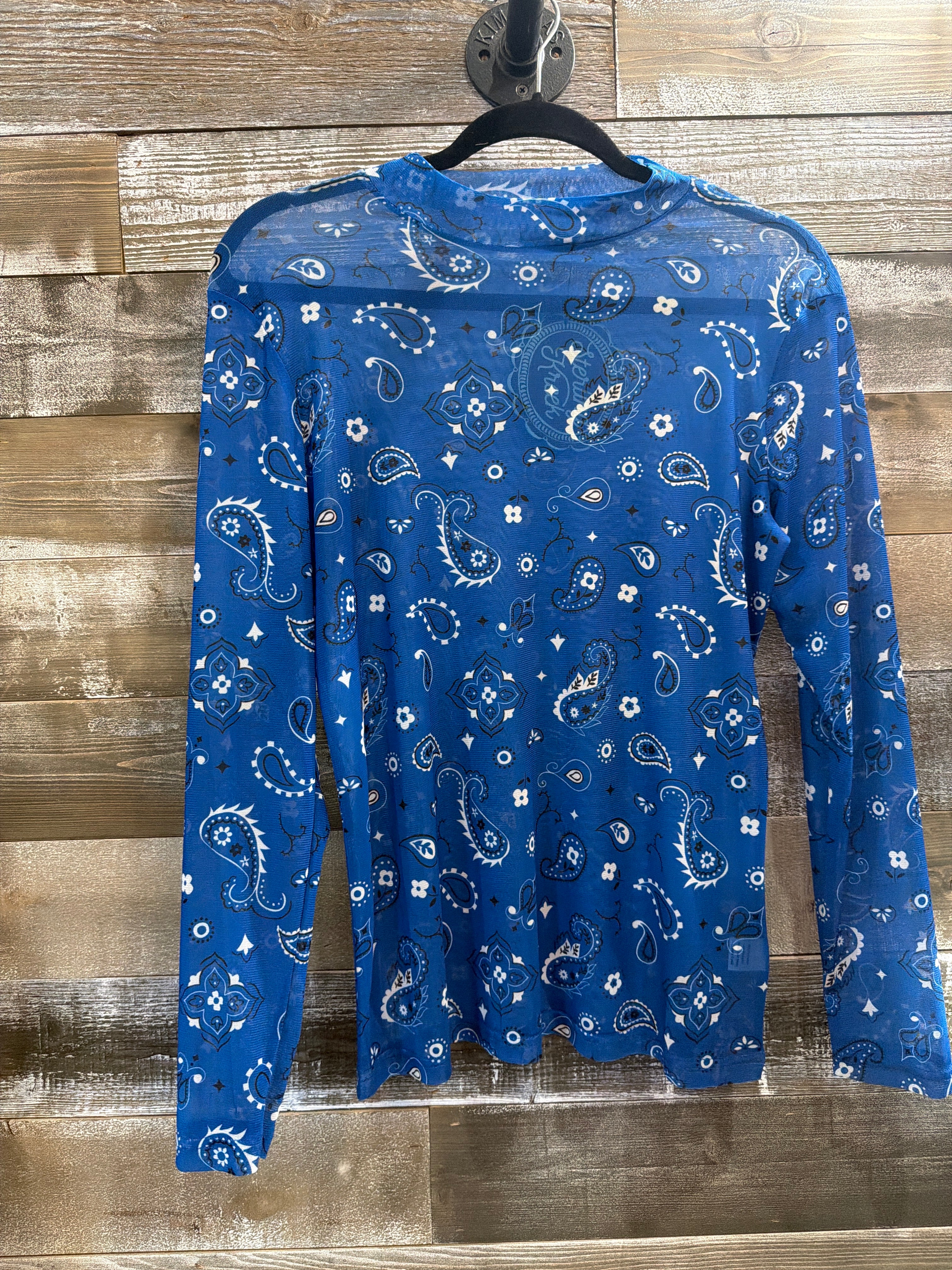 Blue Bandana Mesh Top