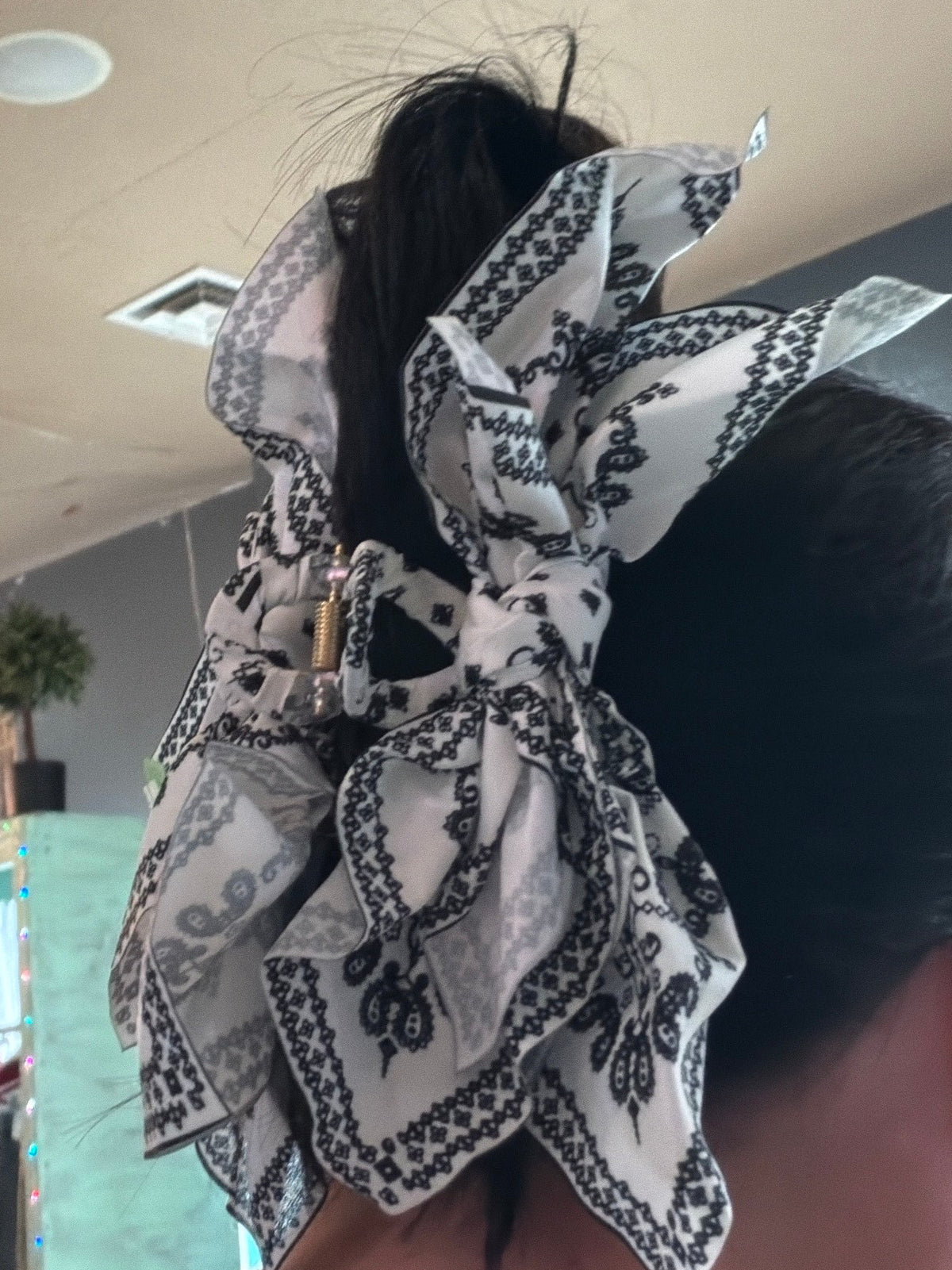 Paisley Satin Claw Clip