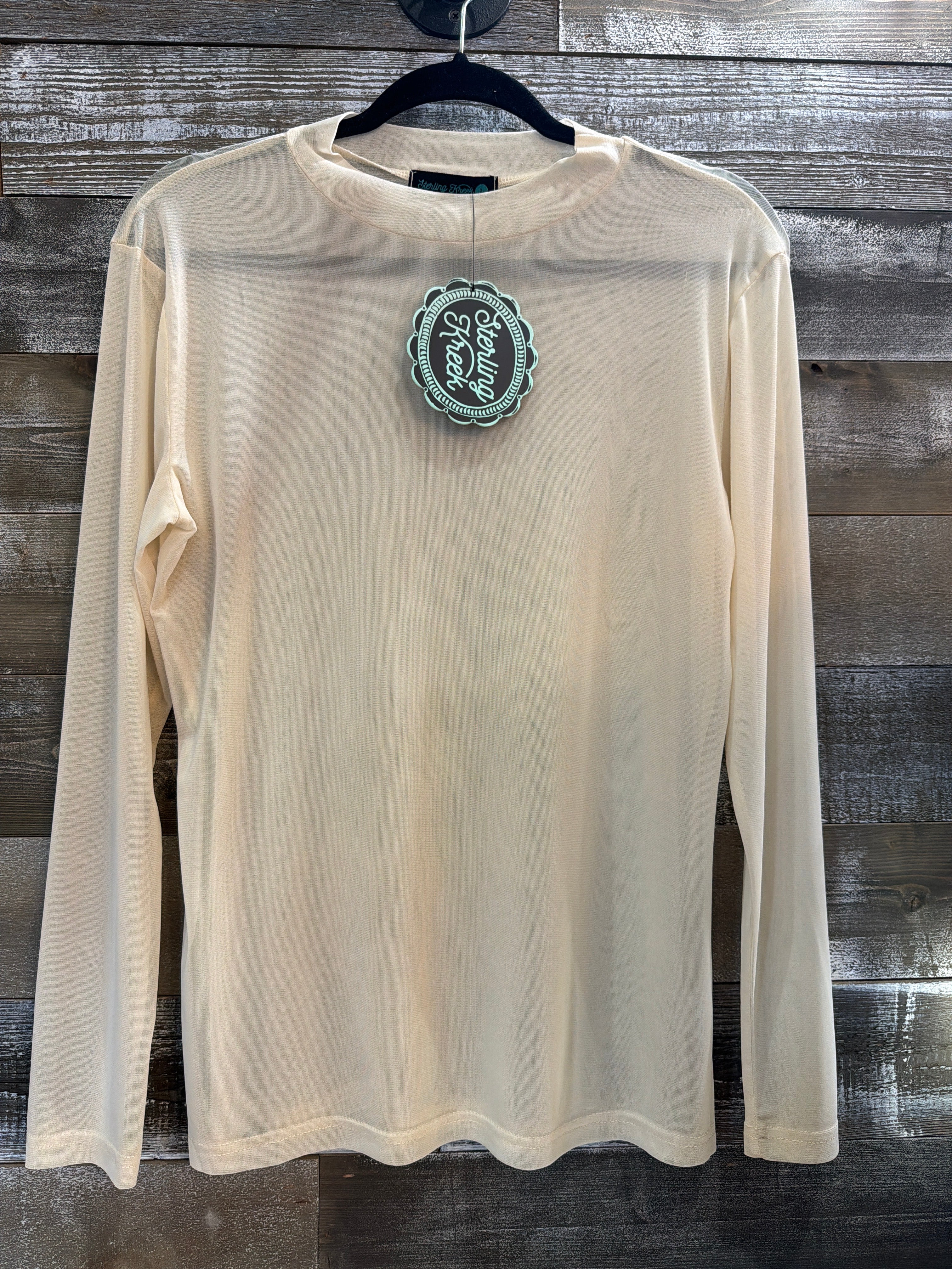 Sterling Kreek Cream mesh top