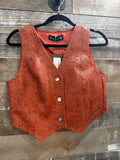 Burnt Orange Tooled Vest