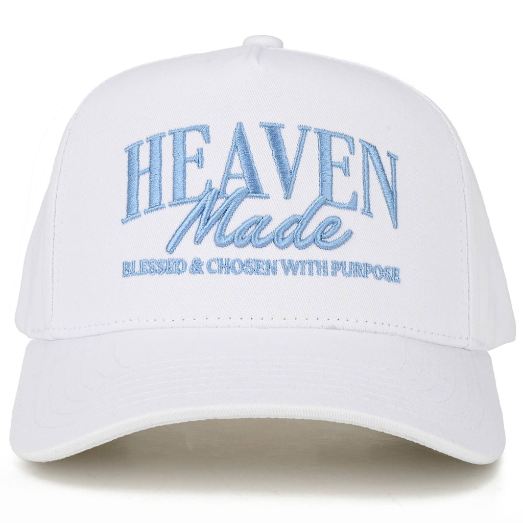 C.C HEAVEN MADE Letter Embroidered Trucker Hat: White/White