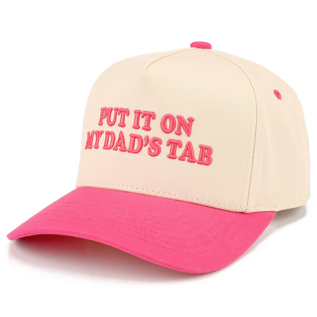 C.C Junior PUT IT ON MY DAD'S TAB Two Tone Snapback Cap: Hot Pink
