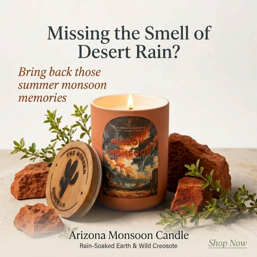 Arizona Monsoon Candle: Desert Creosote + Rain + Red Earth