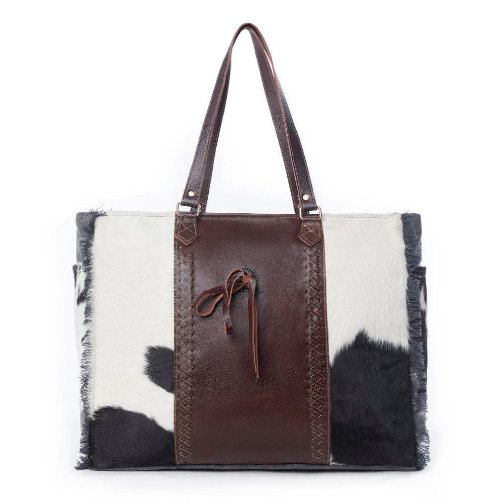 Rosalinda Cross Stitched Weekender Bag: Smoky Charcoal